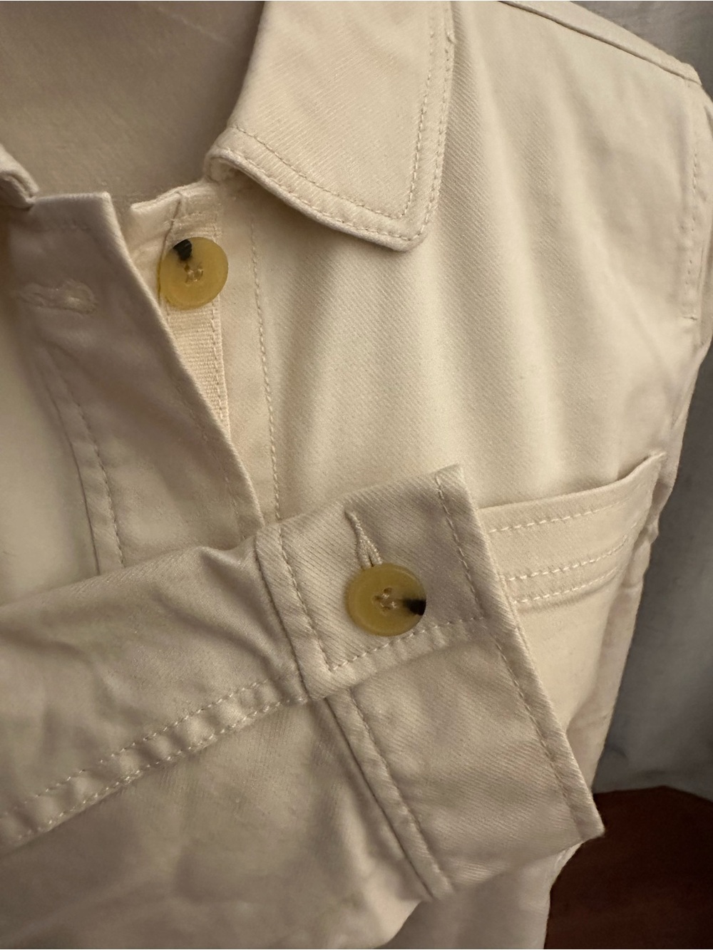 Talbots Cream Utility Button-Front Jacket - Picture 2 of 5